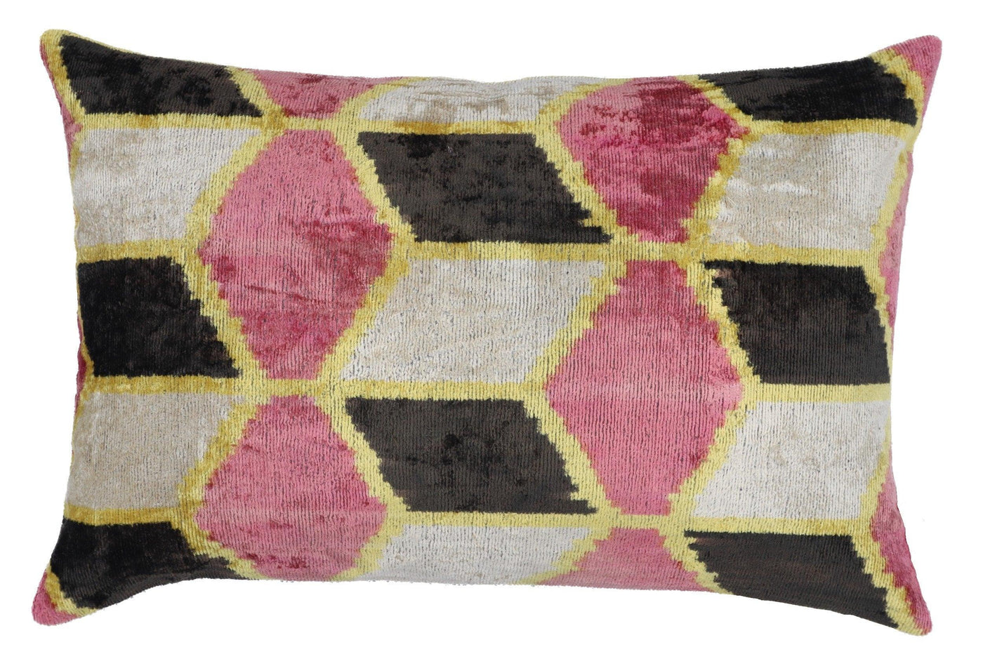 Canvello Decorative Pink Velvet Throw Pillow - 16x24 in