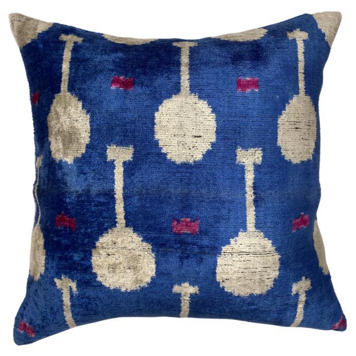 Canvello Decorative Throw Ikat Velvet Pillow - 16'' X 16'' - Canvello