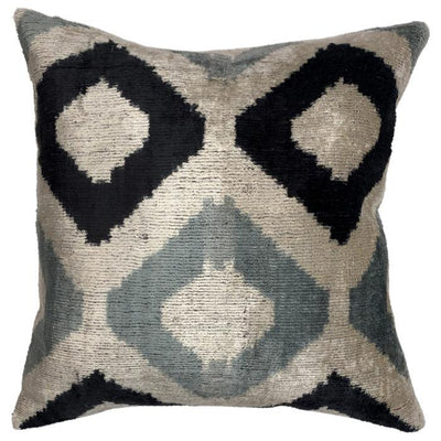 Canvello Decorative Throw Velvet Ikat Pillow - 16'' X 16''