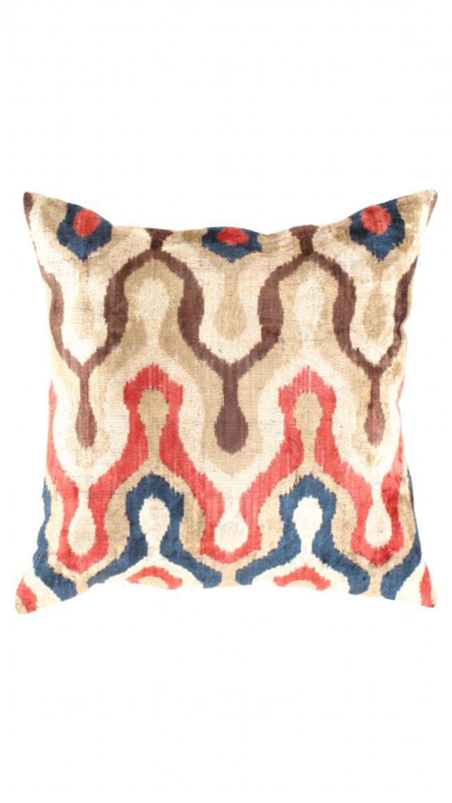 Canvello Decorative Throw Velvet Ikat Pillow - 24'' X 24" - Canvello