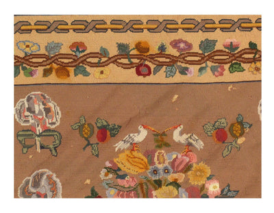 Canvello Early 20th Century English Needlework Rug 3'8'' X 6'11'' - Canvello