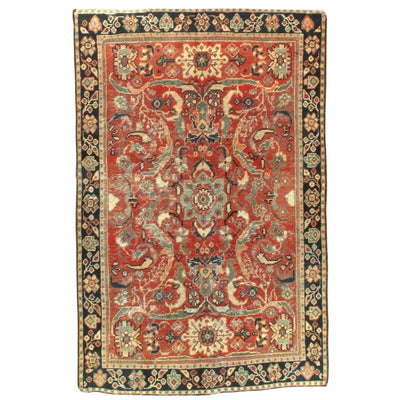 Canvello Early 20th Century Mahal Rust Rugs - 4'1" x 6'3"