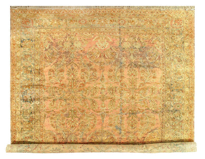 Canvello Early 20th Century Silkroad Lilian Tan Rug - 12'6" x 19'8" - Canvello