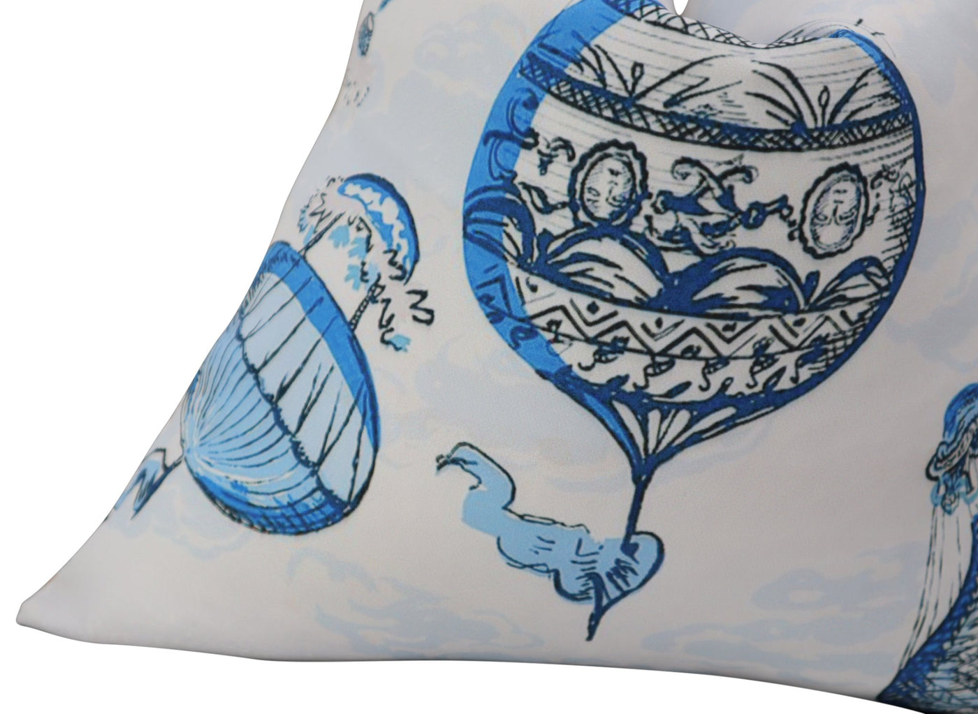 Canvello Elegance in Bloom Blue Print Silk Throw Pillow - Canvello