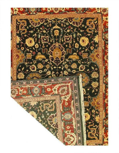 Canvello Emerald Indian Agra Rug - 9'2" X 12'8" - Canvello