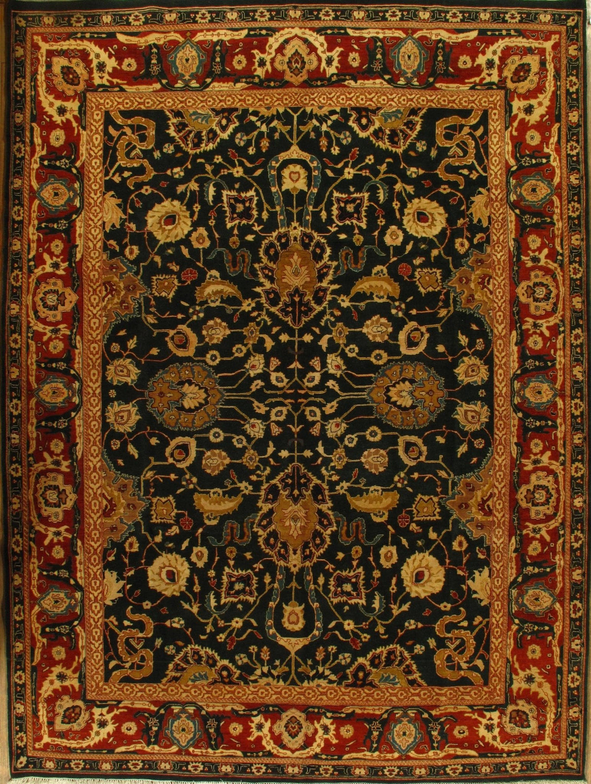 Canvello Emerald Indian Agra Rug - 9'2" X 12'8"
