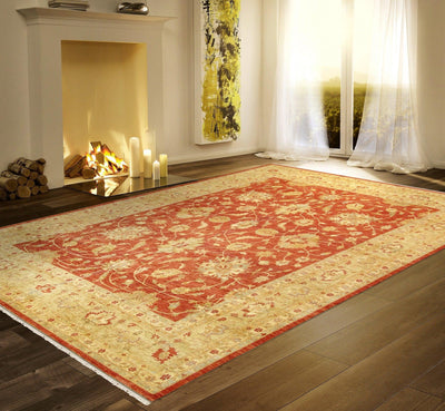 Canvello Ferehan Hand-Knotted Lamb's Wool Area Rug- 11'11" X 15'3"