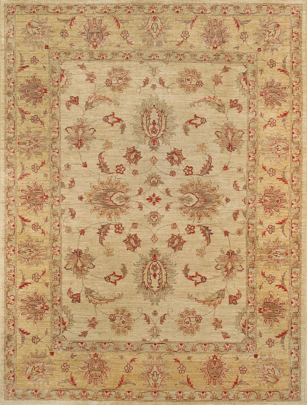Canvello Ferehan Hand-Knotted Lamb's Wool Area Rug- 5'9" X 7'6"