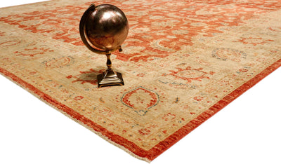 Canvello Ferehan Hand-Knotted Lamb's Wool Area Rug- 8'10" X 11'11"