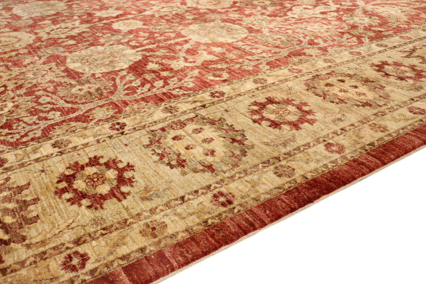 Canvello Ferehan Hand-Knotted Lamb's Wool Area Rug- 9'1" X 12'