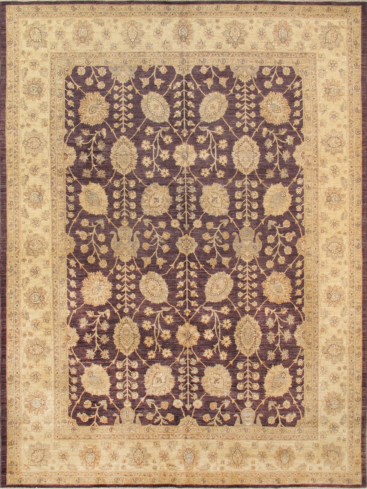 Canvello Ferehan Hand-Knotted Lamb's Wool Area Rug- 9'2" X 12'2"