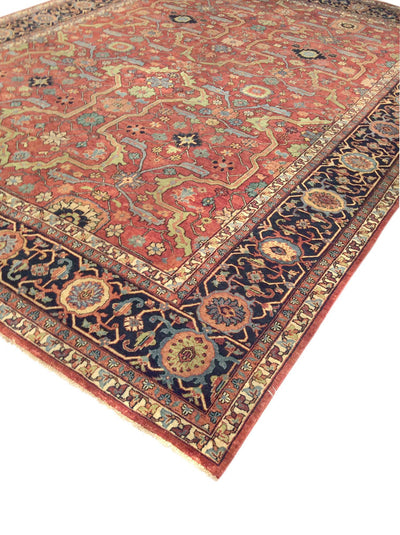 Canvello Ferehan Hand-Knotted Lambs Wool Area Rug-12'0 X 12'3"