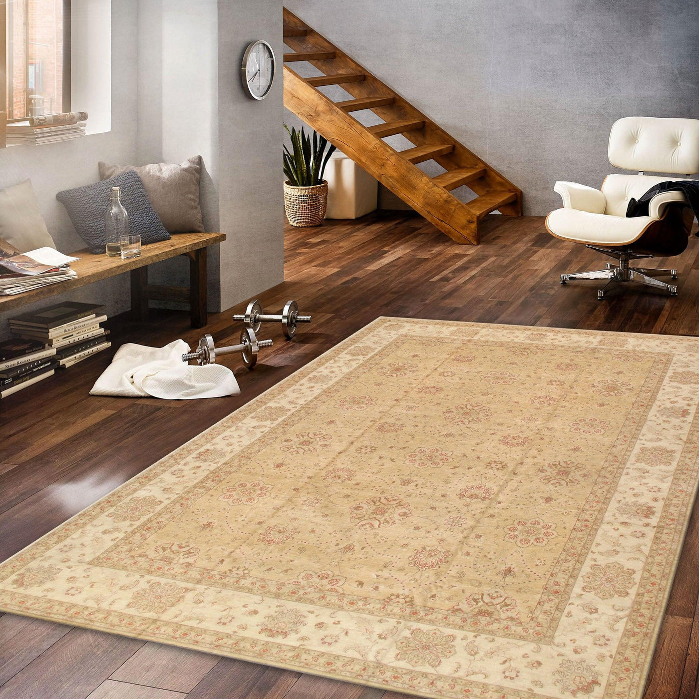 Canvello Ferehan Hand - Knotted Lamb's Wool Area Rug - 13' X 17'5" - Canvello