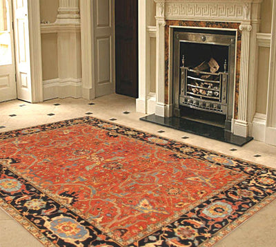 Canvello Ferehan Hand - Knotted Lamb's Wool Area Rug - 9'1" X 12' - Canvello