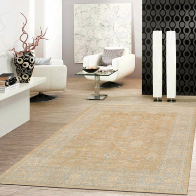 Canvello Ferehan Hand - Knotted Lambs Wool Area Rug - 9'1" X 12'5" - Canvello