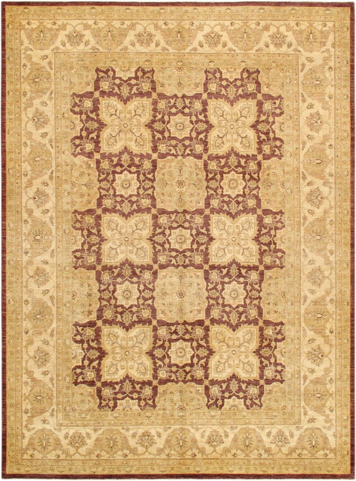 Canvello Ferehan Hand-Knotted Lamb's Wool Area Rug- 9'1" X 12'5"