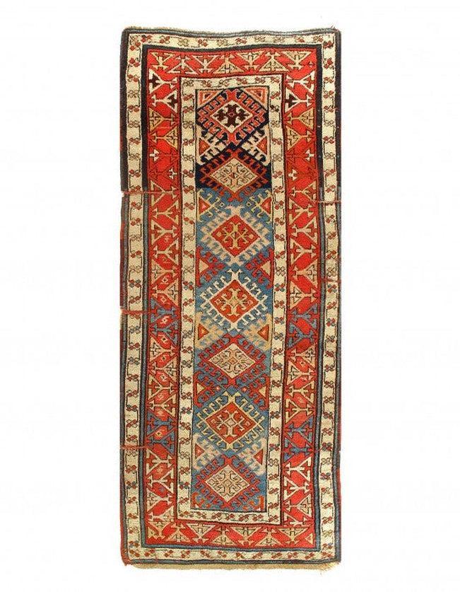 Fine Antique Caucasian Kazak 3'9'' X 9'7''