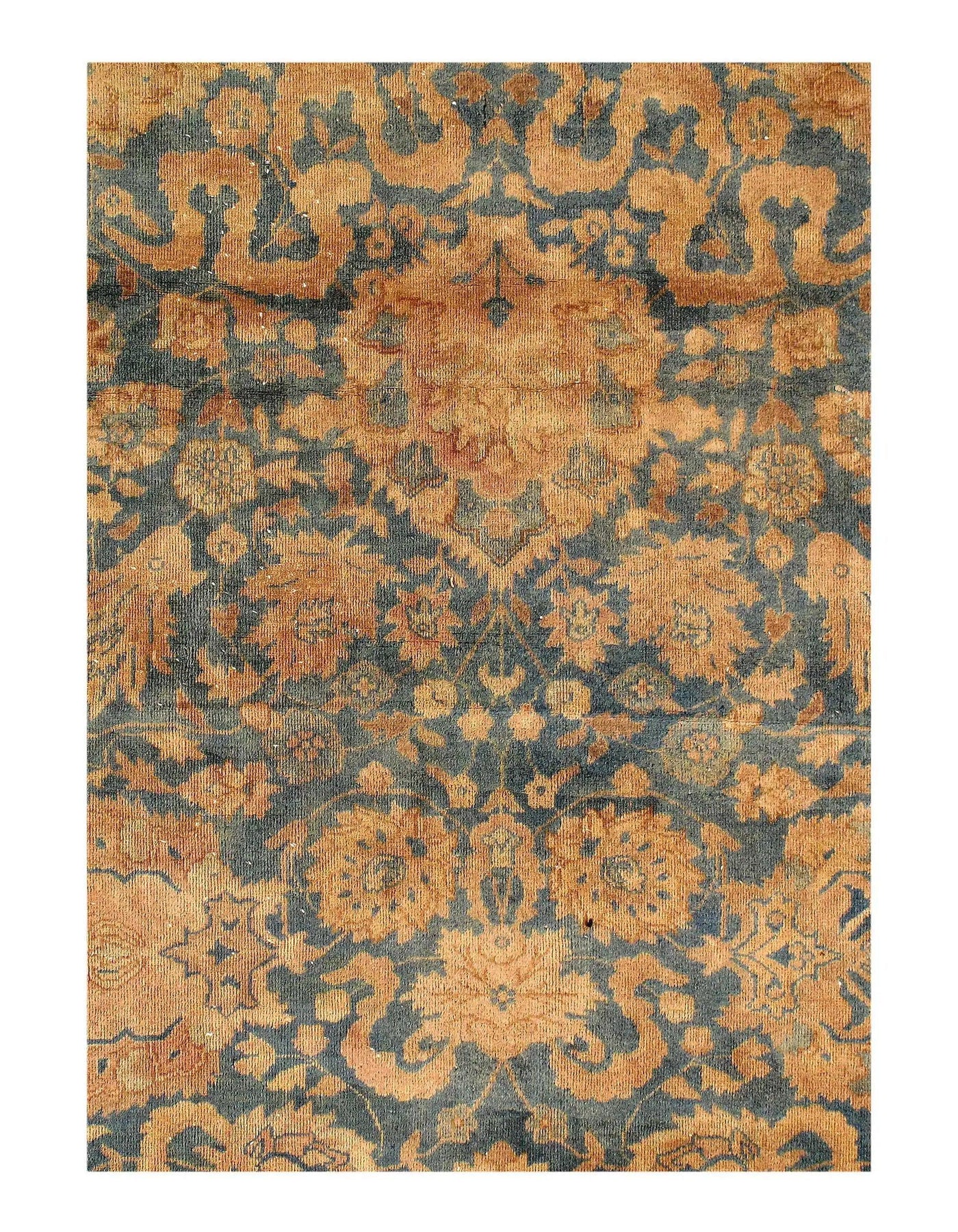 Canvello Fine Antique Tabriz Gray And Gold Rug - 11'11'' X 19'1''