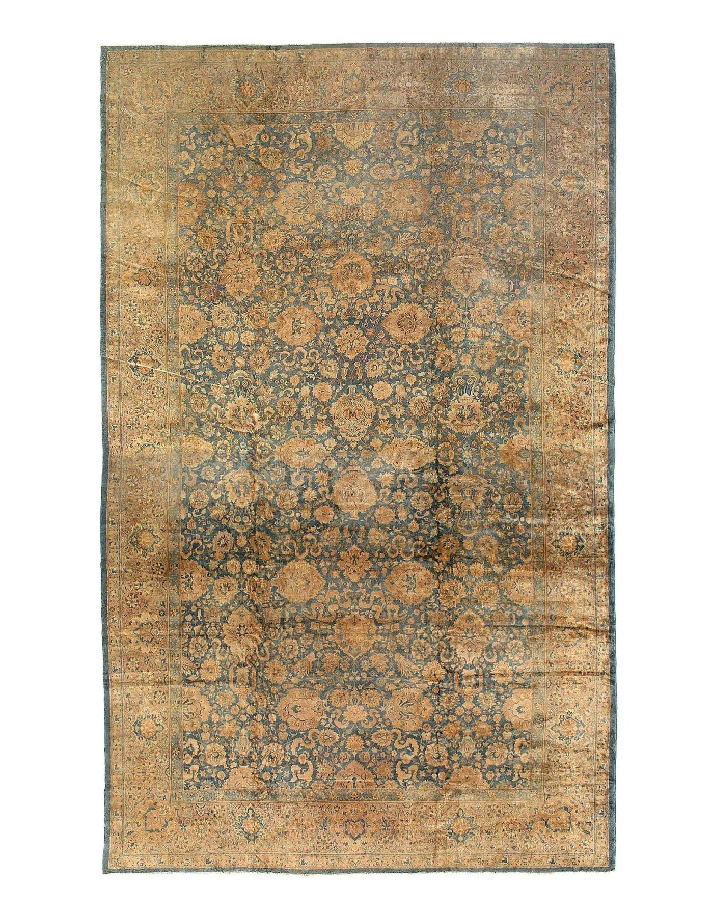 Canvello Fine Antique Tabriz Gray And Gold Rug - 11'11'' X 19'1'' - Canvello