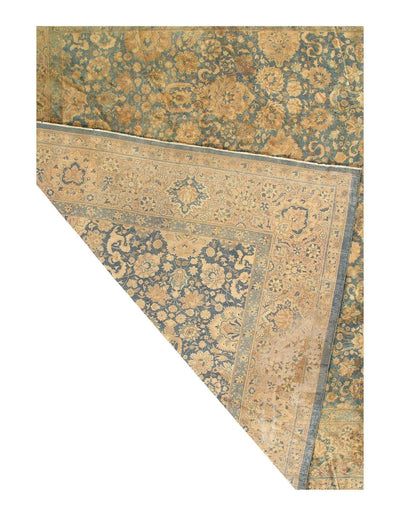 Canvello Fine Antique Tabriz Gray And Gold Rug - 11'11'' X 19'1'' - Canvello