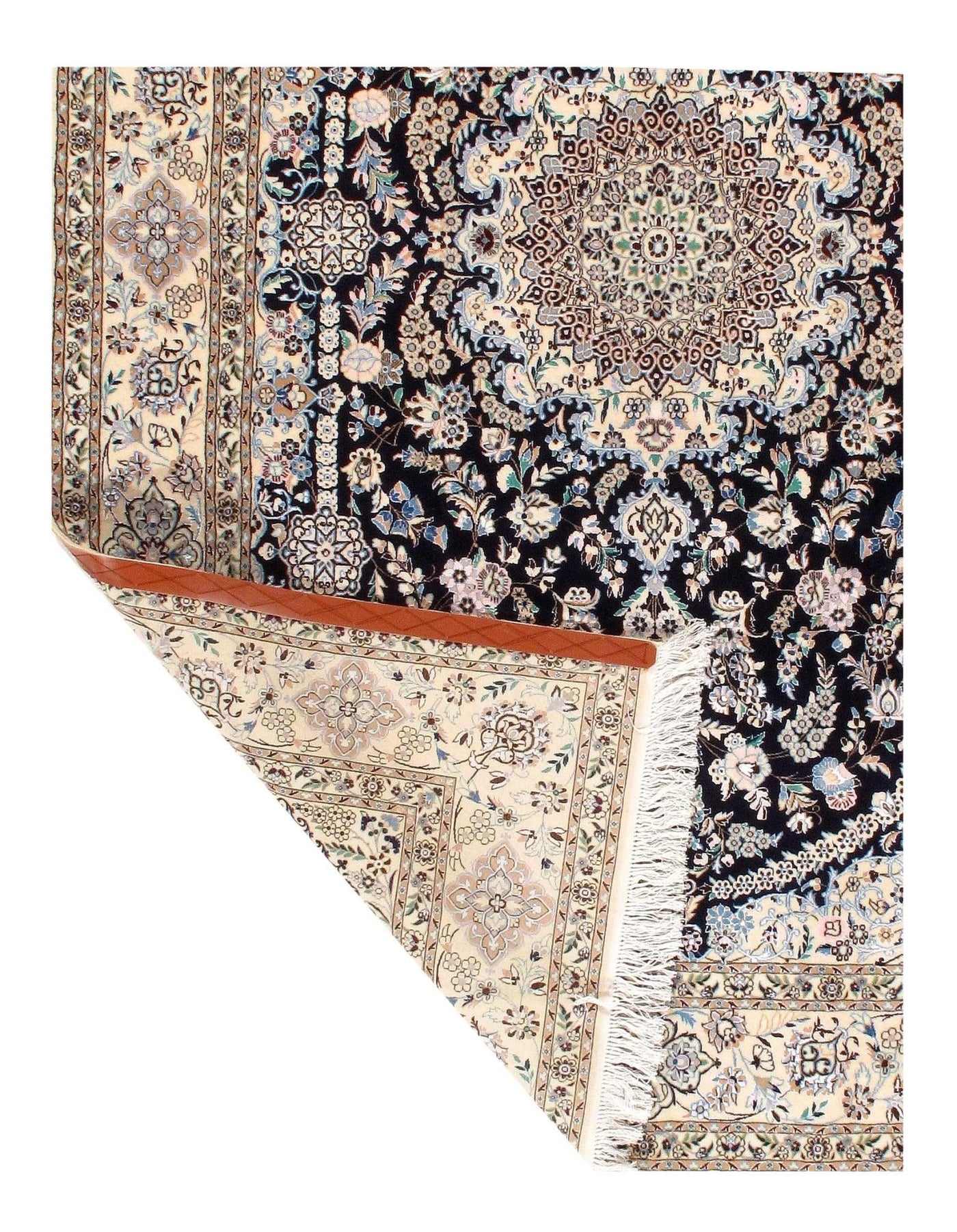 Canvello Fine Habibian Nain Silk & Wool 6L Rug - 5'5" X 8'4" - Canvello