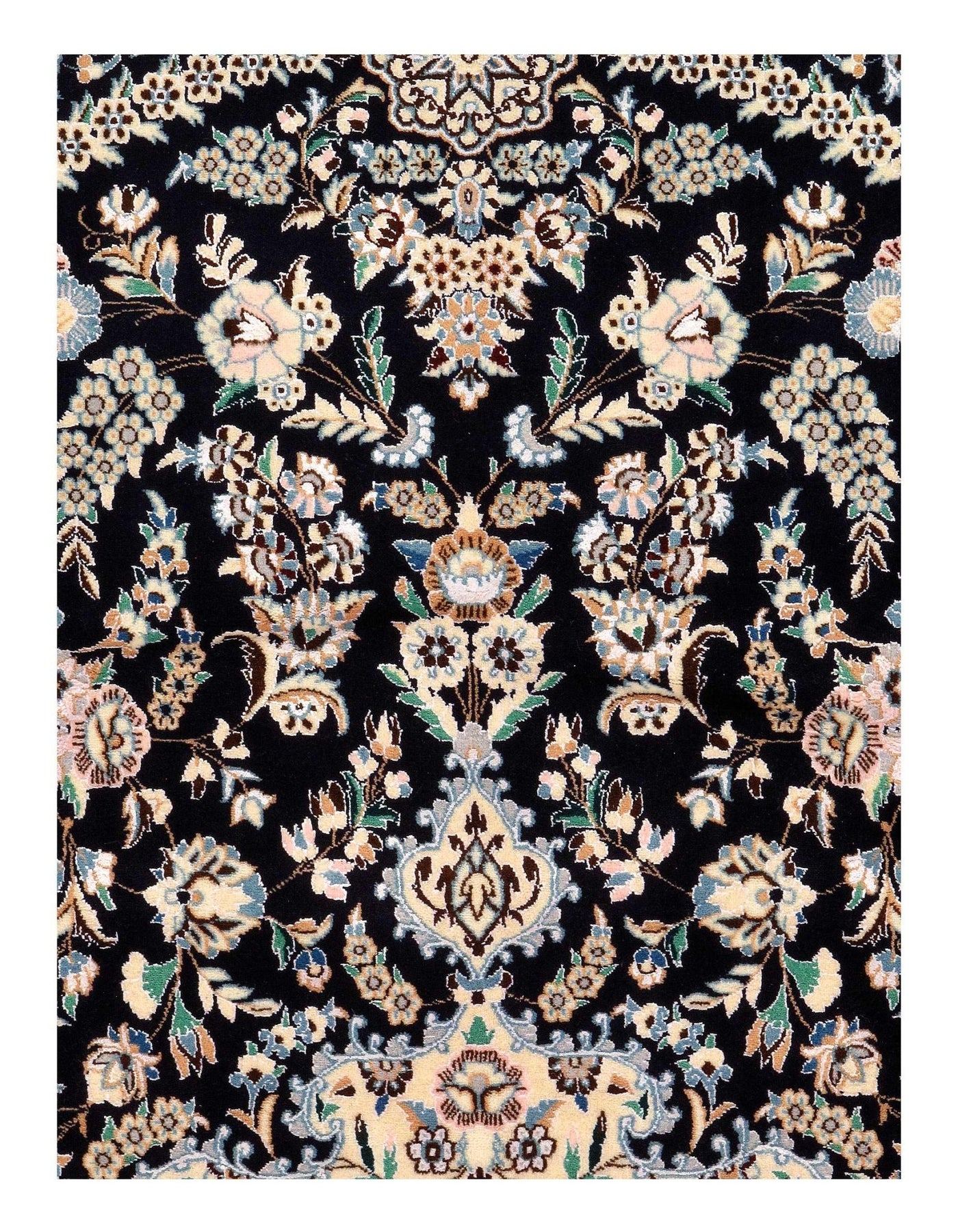 Canvello Fine Habibian Nain Silk & Wool 6L Rug - 5'5" X 8'4" - Canvello