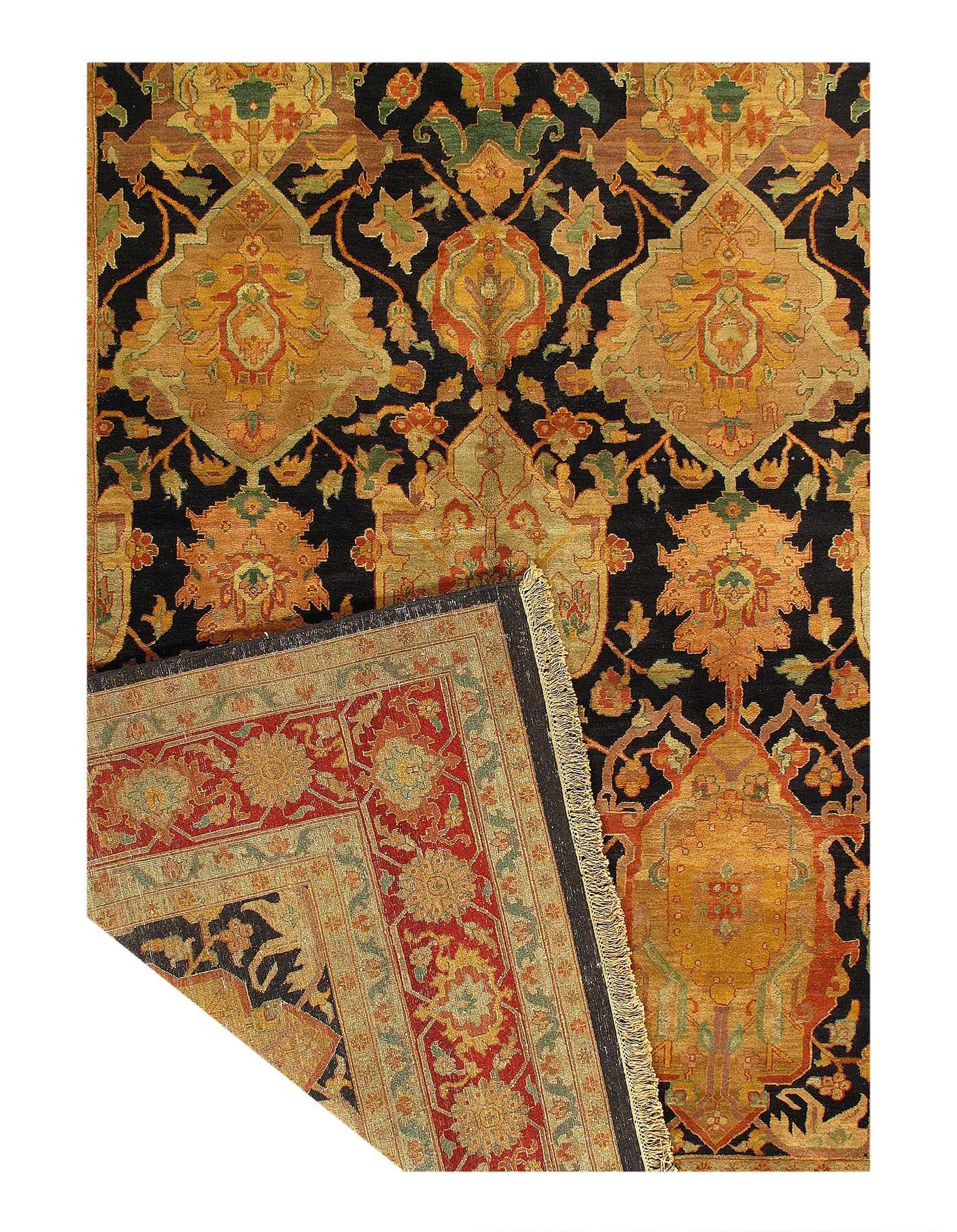 Canvello Fine Hand knotted Agra Rug - 10' X 14'4''