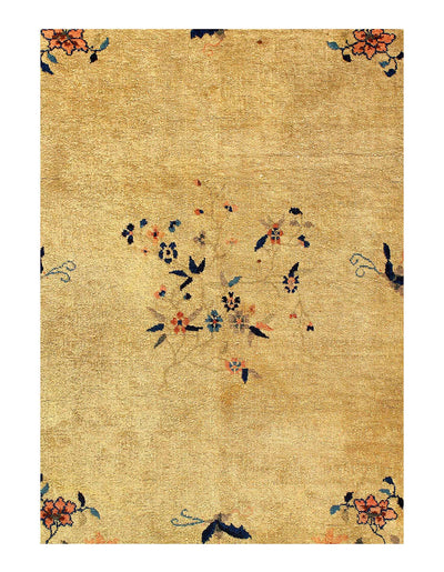 Canvello Fine Hand Knotted Antique Chinese Art Deco Rug - 8'9'' X 11'5''