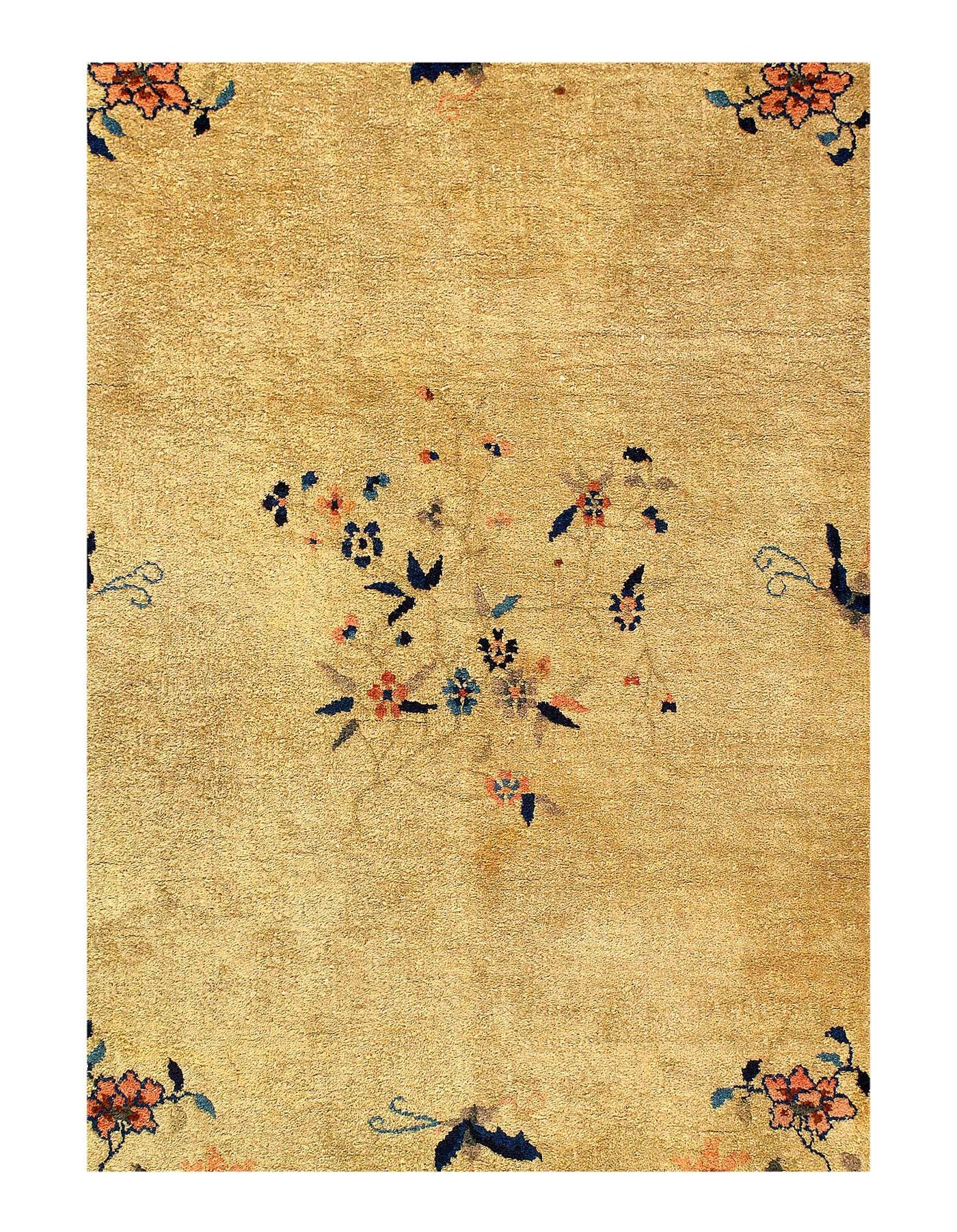 Canvello Fine Hand Knotted Antique Chinese Art Deco Rug - 8'9'' X 11'5'' - Canvello