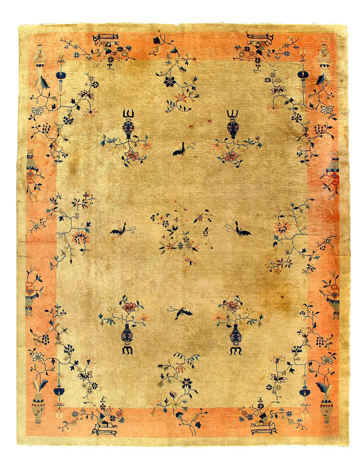 Canvello Fine Hand Knotted Antique Chinese Art Deco Rug - 8'9'' X 11'5''