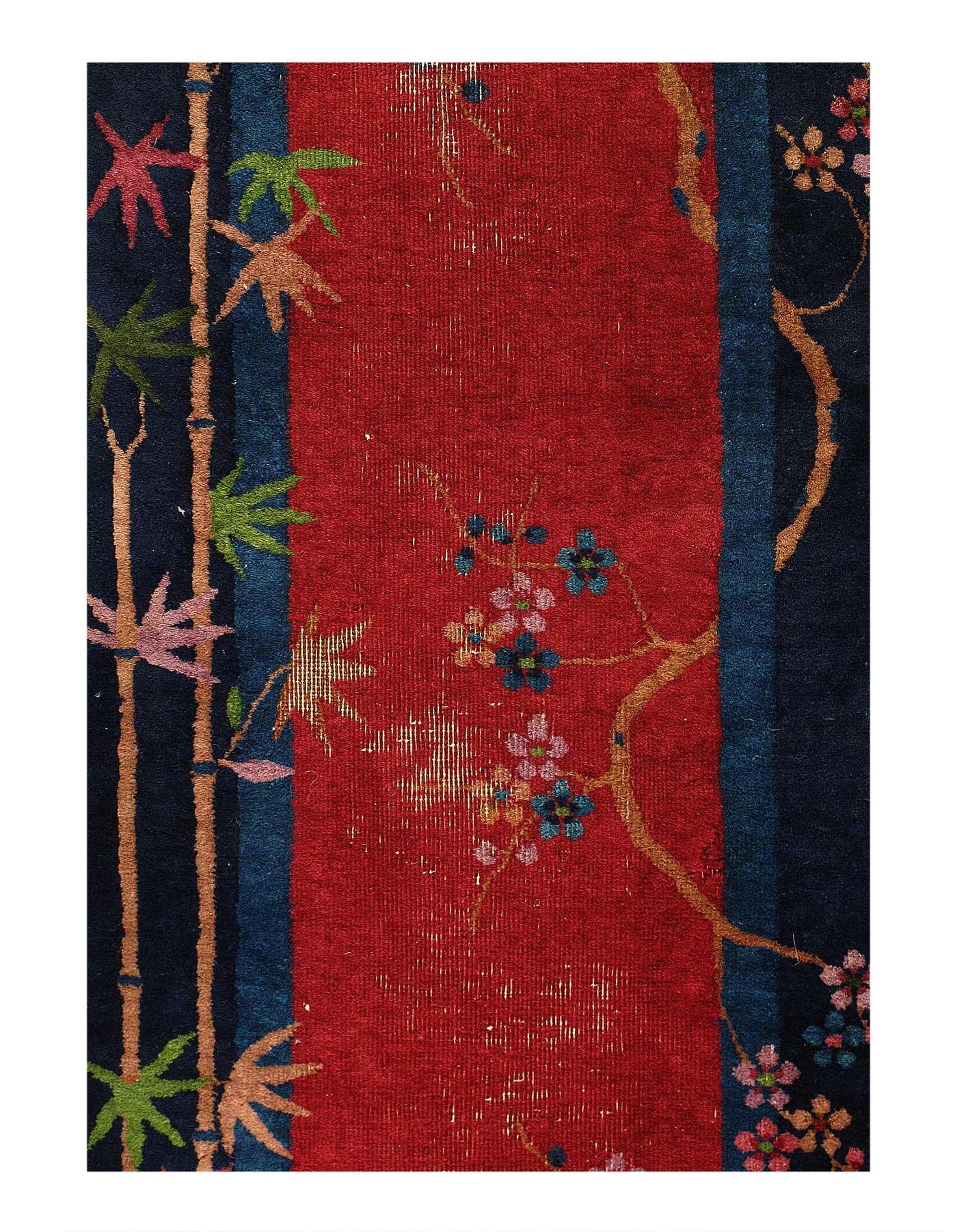 Canvello Fine Hand Knotted Antique Chinese Art Deco Runner Rug - 2'6" x11'2"