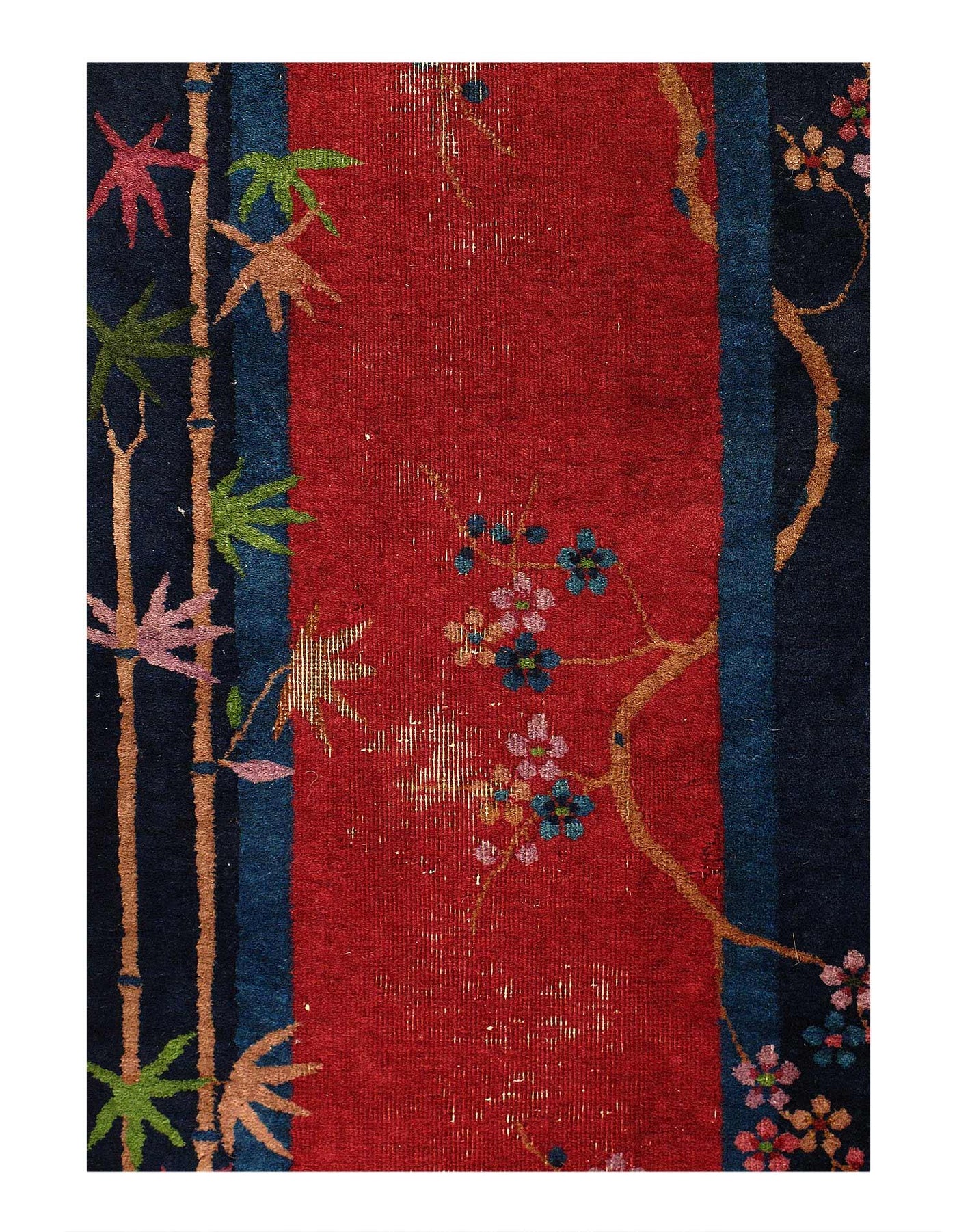 Canvello Fine Hand Knotted Antique Chinese Art Deco Runner Rug - 2'6" x11'2" - Canvello