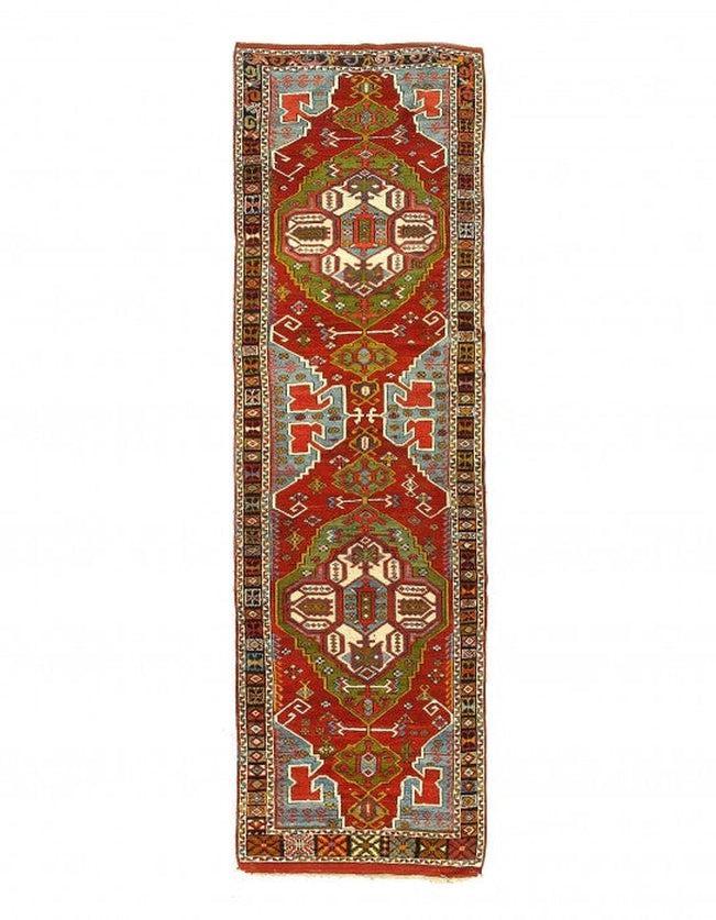 Canvello Fine Hand Knotted Antique Turkish Kazak runner 4'8'' X 15'9'' - Canvello