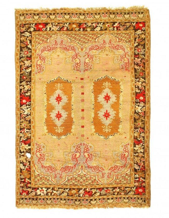 Canvello Fine Hand Knotted antique Turkish Oushak 3'11'' X 5'11'' - Canvello