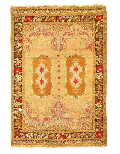 Canvello Fine Hand Knotted antique Turkish Oushak 3'11'' X 5'11'' - Canvello