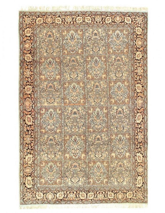 Canvello Fine Hand Knotted Art Silk Vintage Tabriz Design - 6' X 9' - Canvello