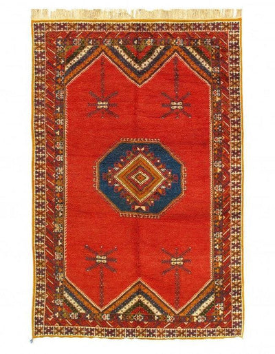 Fine Hand Knotted Authentic Vintage Moroccon rug 6'4'' X 9'11''