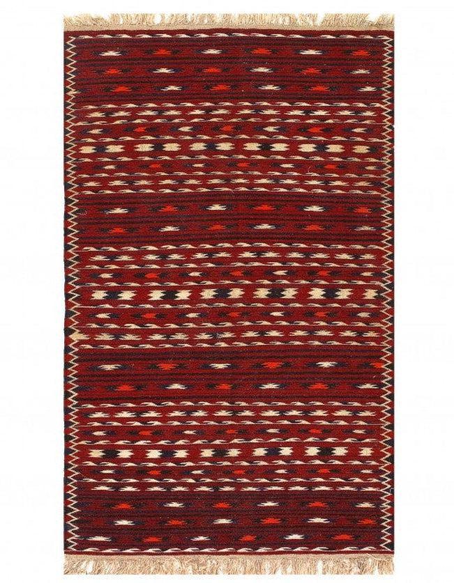 Canvello Fine Hand Knotted Bakhtiari Red Rug - 3'8'' X 6'3''