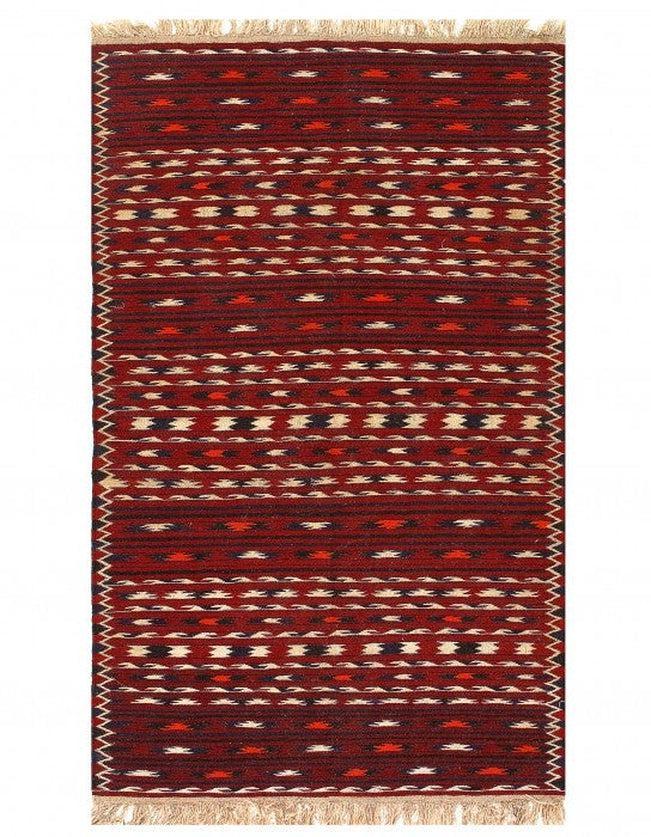 Canvello Fine Hand Knotted Bakhtiari Red Rug - 3'8'' X 6'3'' - Canvello