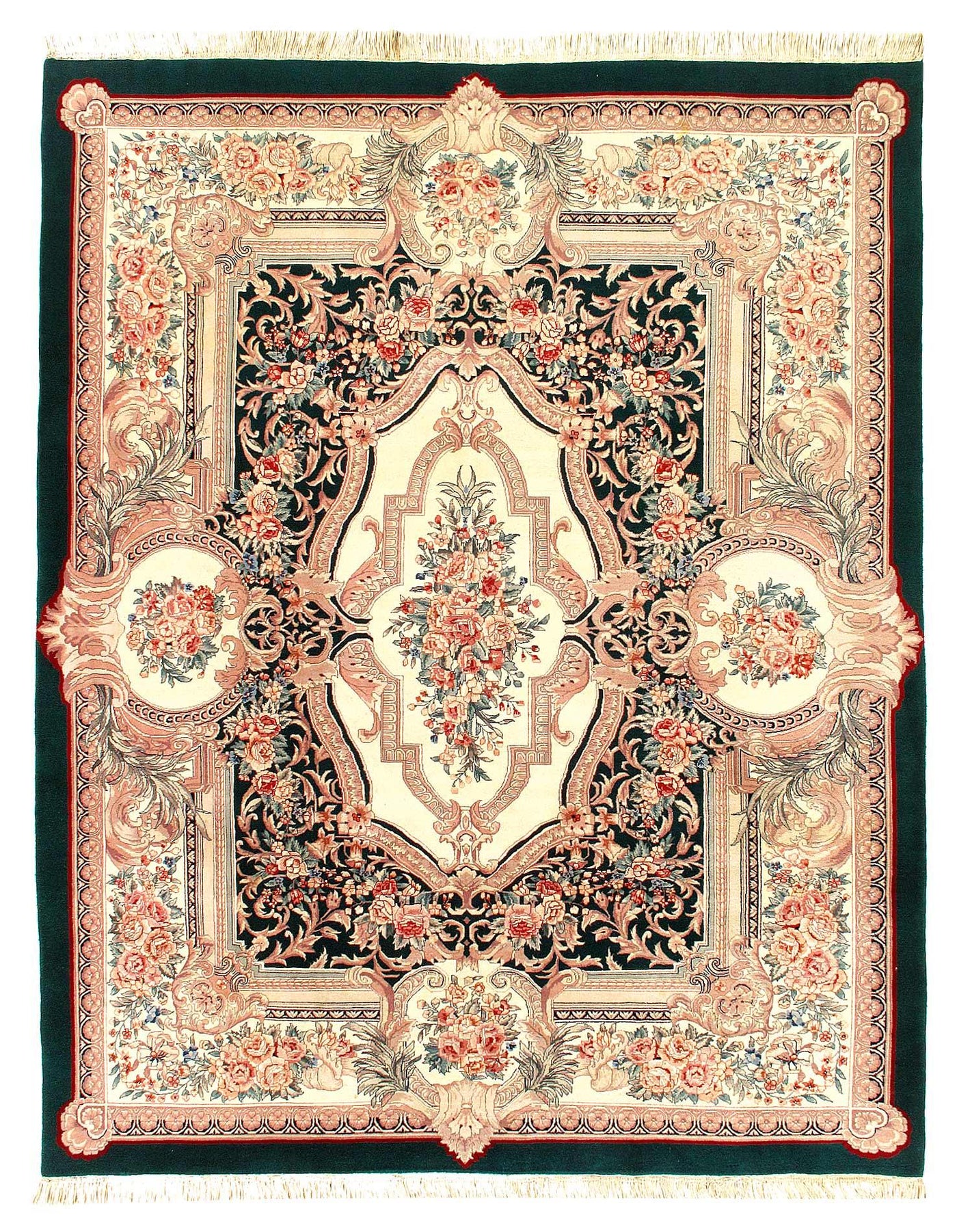 Canvello Fine Hand Knotted Chinese Abusson Rug - 7'5'' X 9'5'' - Canvello