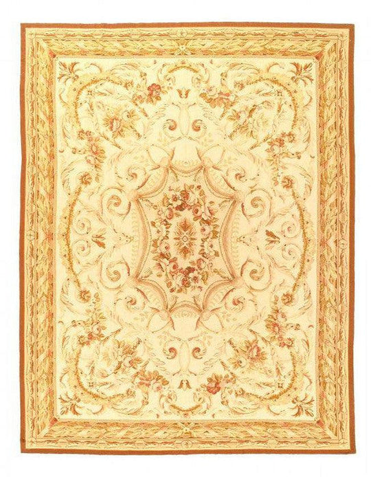 Canvello Fine Hand Knotted Flat weave Aubusson rug - 7'7'' X 10'1''