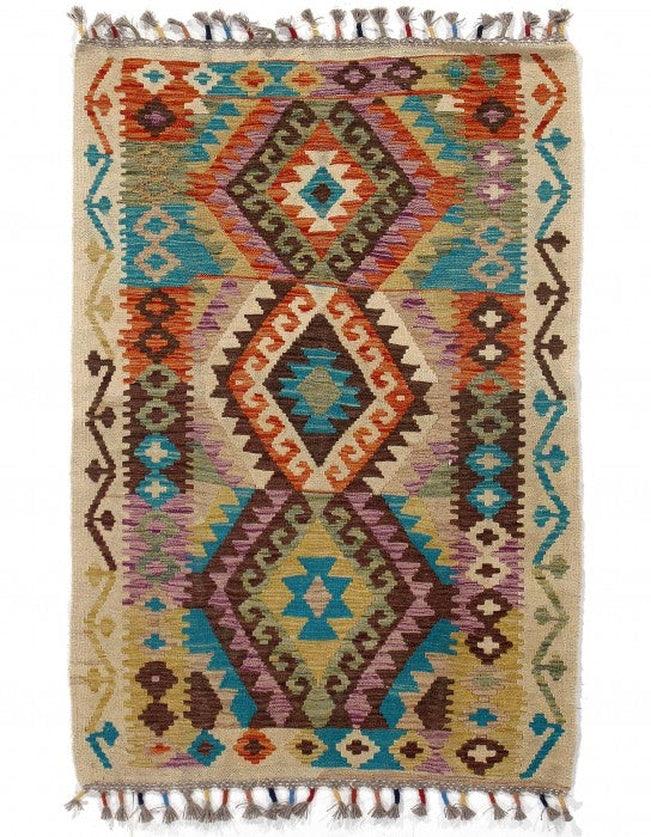 Canvello Fine Hand Knotted Flat Weave Kilim - 3'4'' X 4'11'' - Canvello