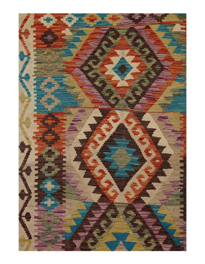 Canvello Fine Hand Knotted Flat Weave Kilim - 3'4'' X 4'11'' - Canvello