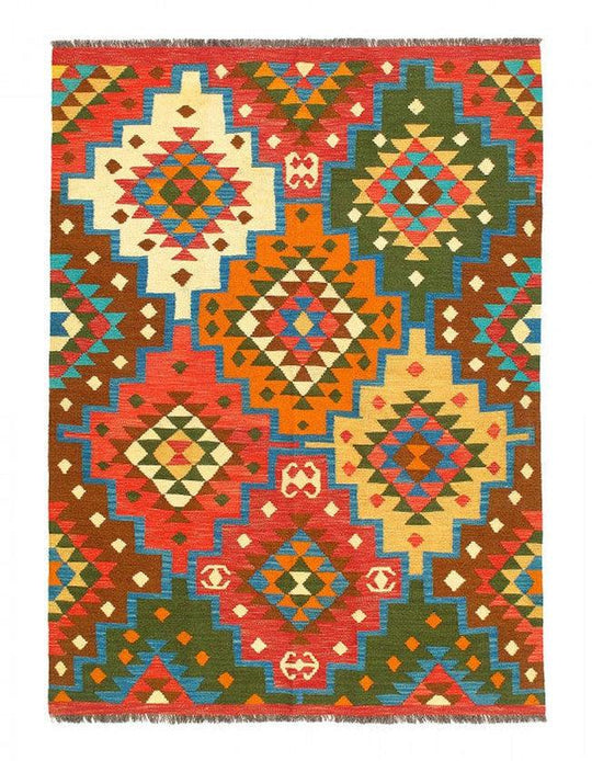 18 世紀古董高加索哈薩克羊毛客廳地毯 - 3'7'' X 7'5''