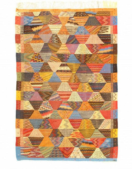 Marroquí de tejido plano anudado a mano fino Canvello 5'3'' X 7'11''
