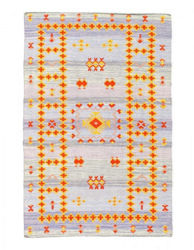 Canvello Fine Hand Knotted Flat Weave silk Moroccan Rug - 4' X 6'