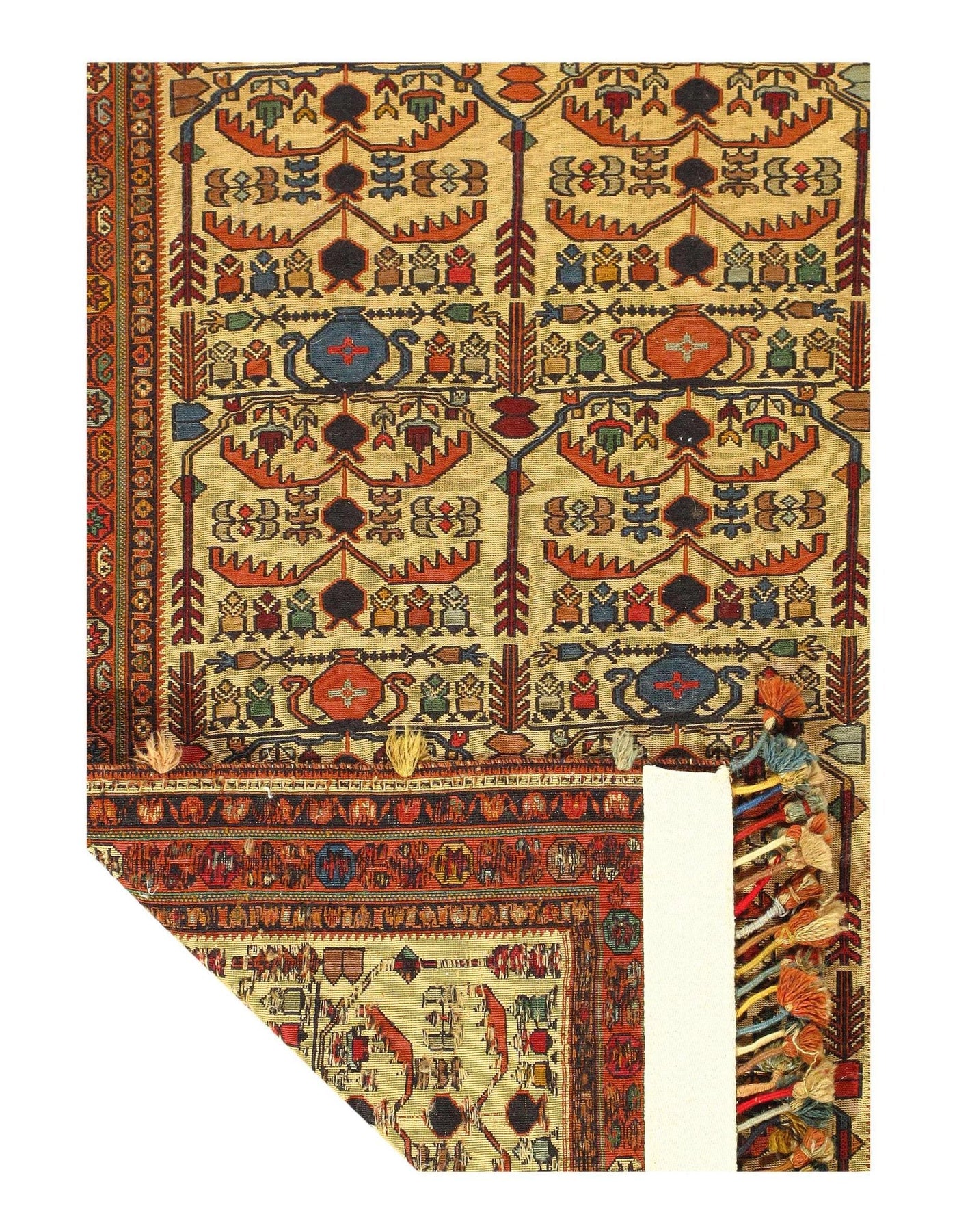 Canvello Fine Hand Knotted Flat weave Vintage sumak Rug - 2'7'' X 4' - Canvello