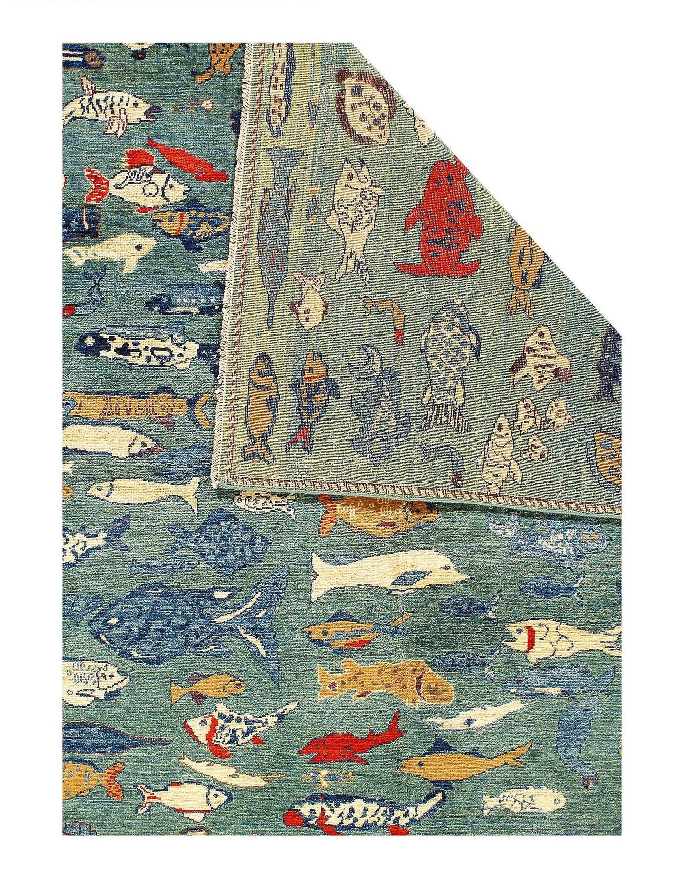 Canvello Fine hand Knotted Gabbeh Fish design - 5' X 7' - Canvello