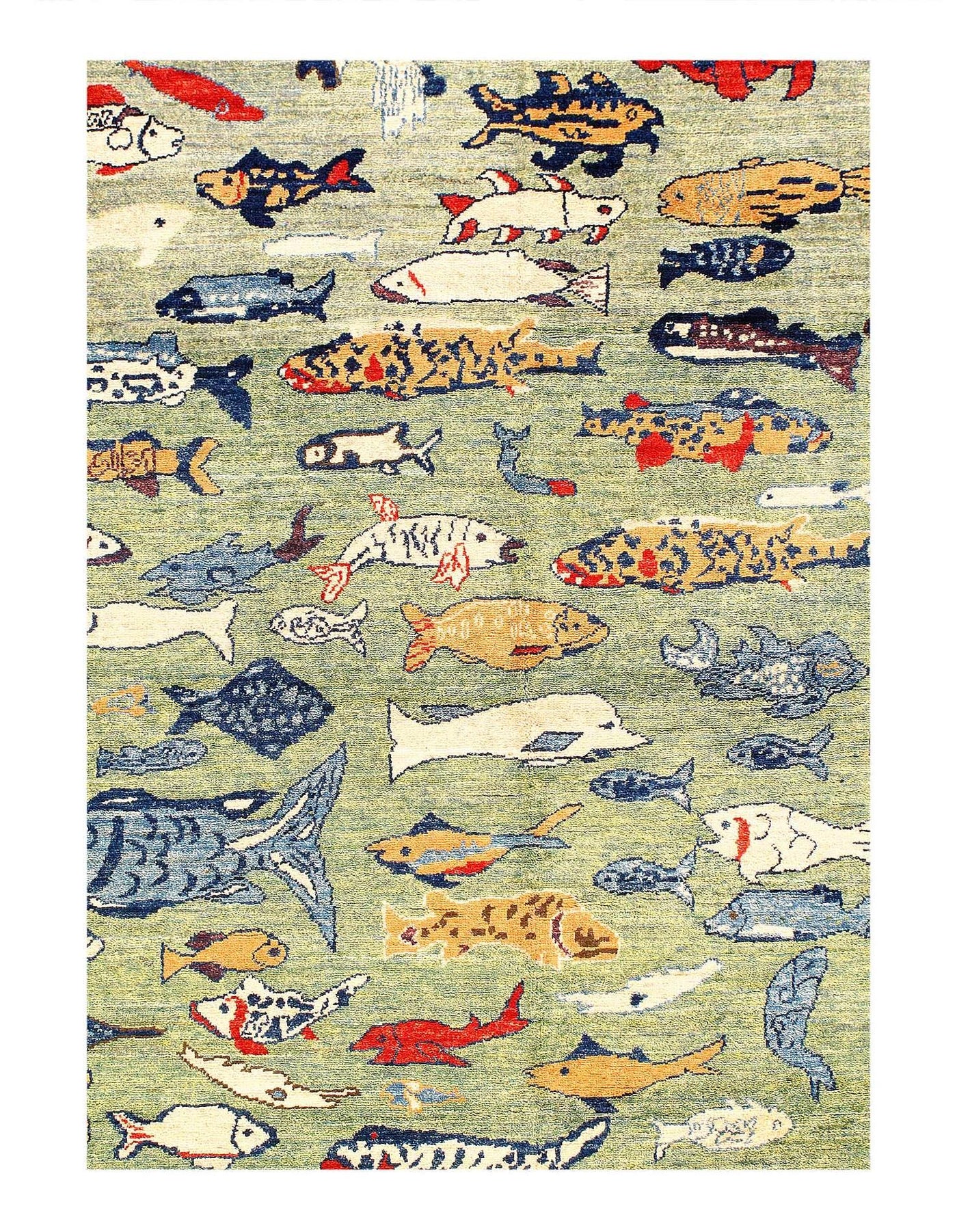 Canvello Fine hand Knotted Gabbeh Fish design - 5' X 8' - Canvello