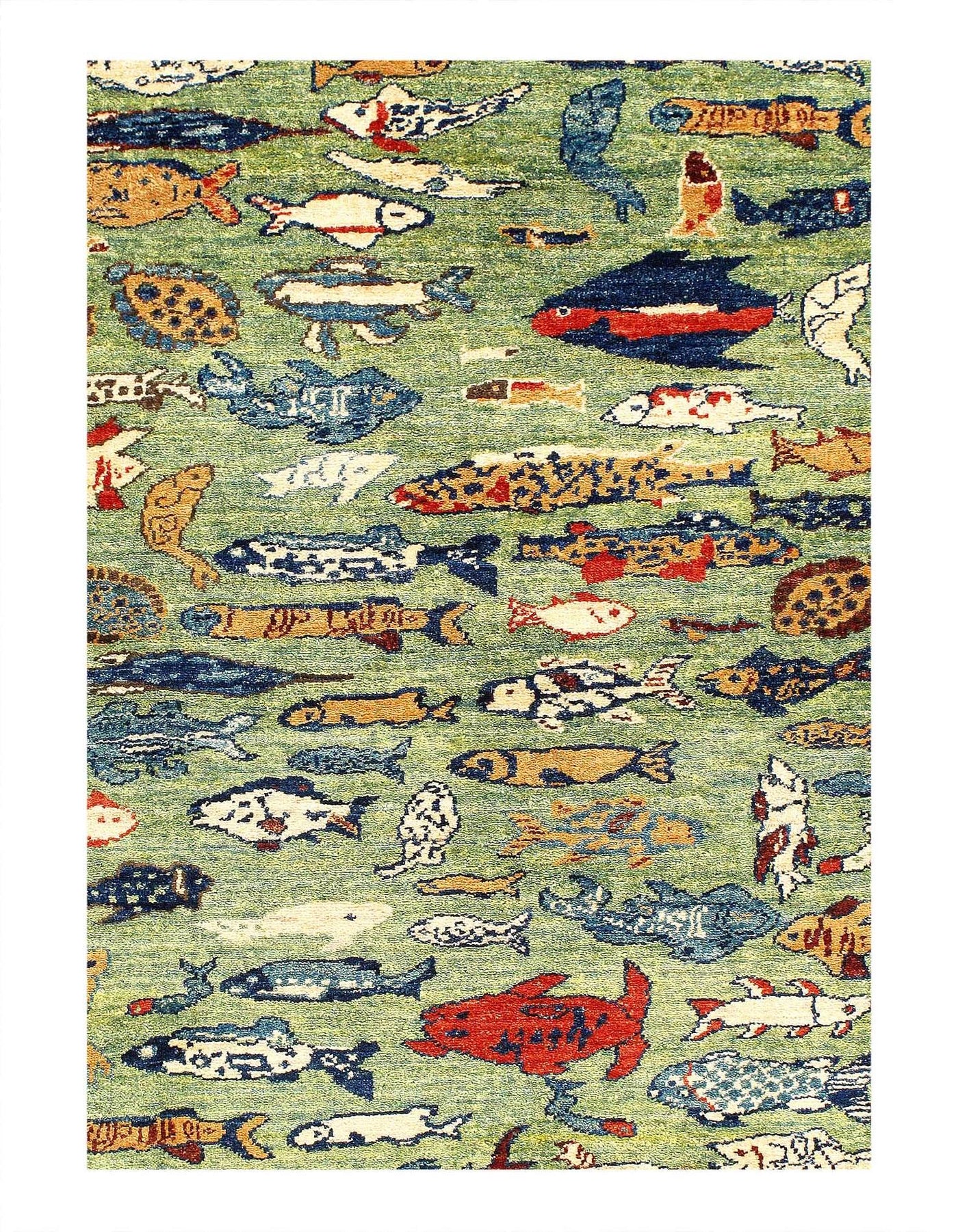 Canvello Fine hand Knotted Gabbeh Fish design Runner - 2'8" X 9'
